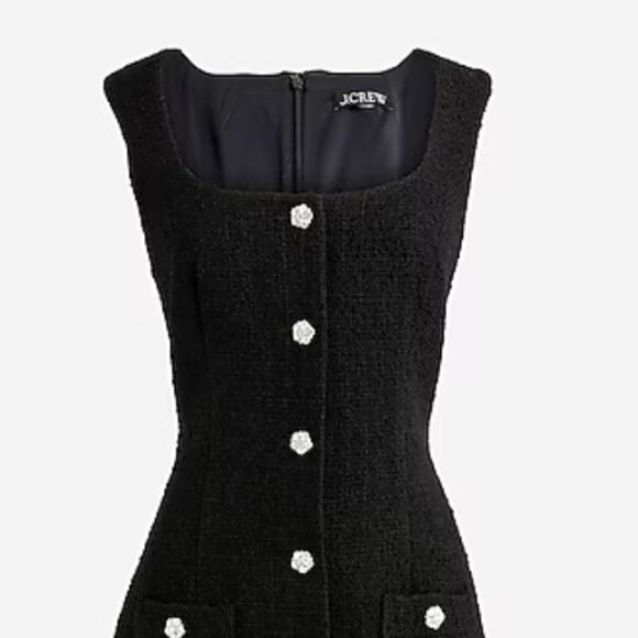 J Crew Sophia sleeveless dress with jewel buttons in black Size 8 - Picture 4 of 11
